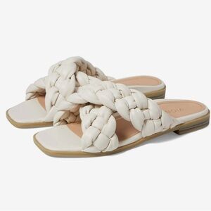 VIONIC Kalina Braided Cross Strap Slide Sandal In Cream Neutral Size 8